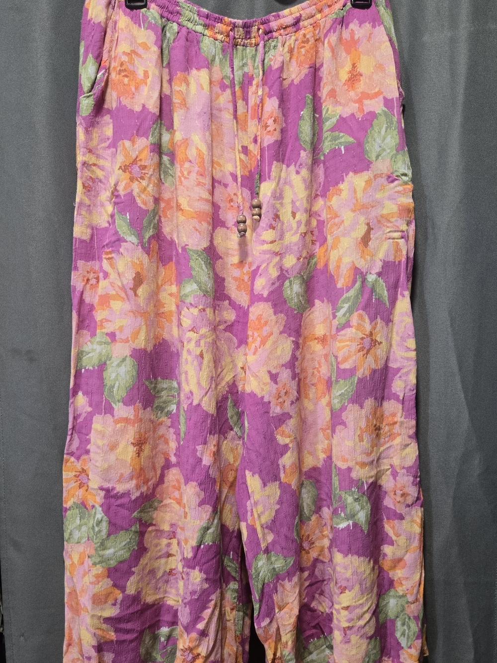 RACHEL Rachel Roy Purple Floral Wide-Leg Pants